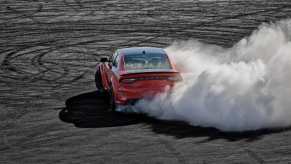 Dodge Charger widebody doing a burnout