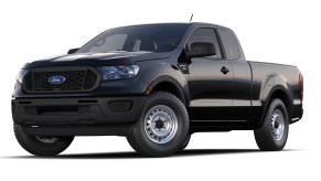 A black 2022 Ford Ranger against a white background.