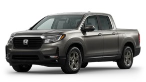 2022 Honda Ridgeline on a white back ground in Grey