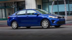 2022 Kia Rio new sedan in blue