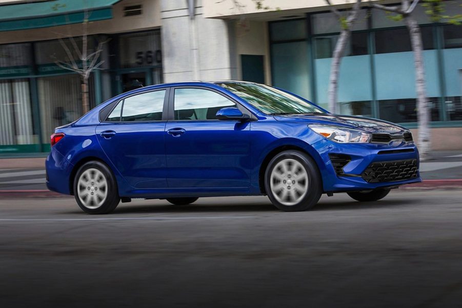 2022 Kia Rio new sedan in blue