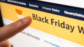 Black friday logo on amazon website