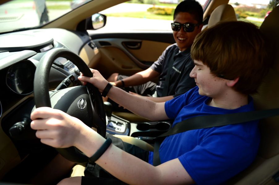 Visually impaired person driving a car in Colorado