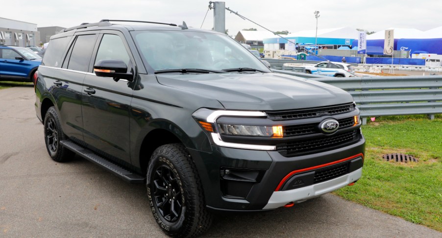 A black Ford Expedition Timberline is parked.