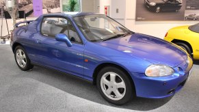 1995 Honda Del Sol on display in blue