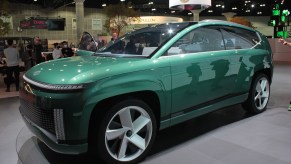 The Hyundai SEVEN Concept exterior as it is parked on stage at the 2021 LA Auto Show