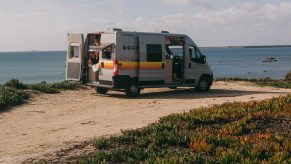 Indie Camper camper van by the water