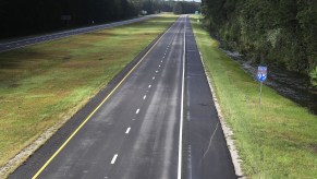 It is illegal to walk on the highway such as I95 interstate freeway, pictured here. | Joe Raedle/Getty Image