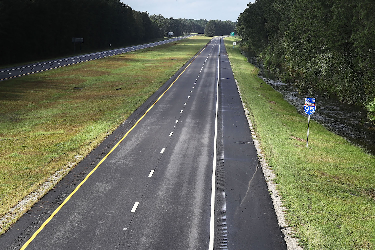 It is illegal to walk on the highway such as I95 interstate freeway, pictured here.  | Joe Raedle/Getty Image