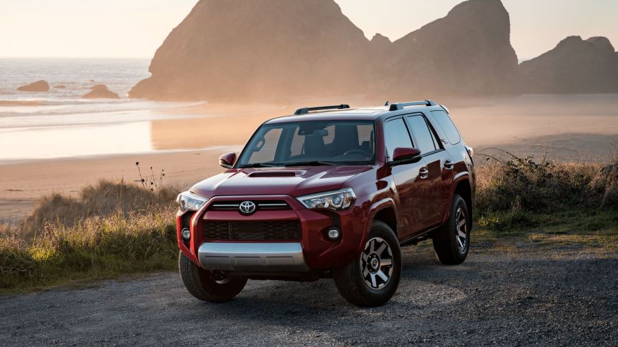 Red 2022 Toyota 4Runner on the beach