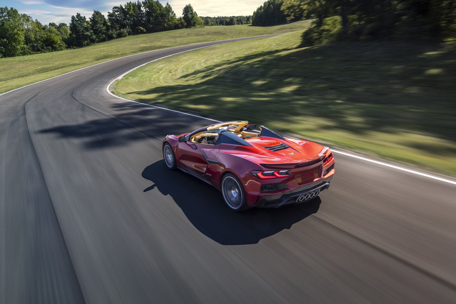 Photo of 2023 Chevrolet Corvette Z06 in red Ferrari F8 livery | General Motors