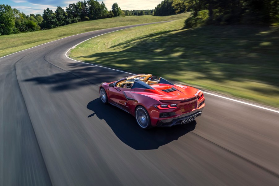 Photo of 2023 Chevrolet Corvette Z06 in red Ferrari F8 livery | General Motors