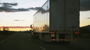 Semi truck driving on highway