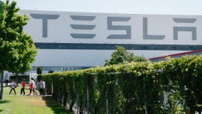 Exterior of Tesla's factory in Freemont, California. A current Tesla lawsuit claims female employees are facing sexual harassment and HR is not doing anything about it.