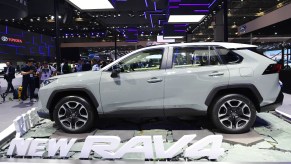 The Toyota RAV4 is on display.