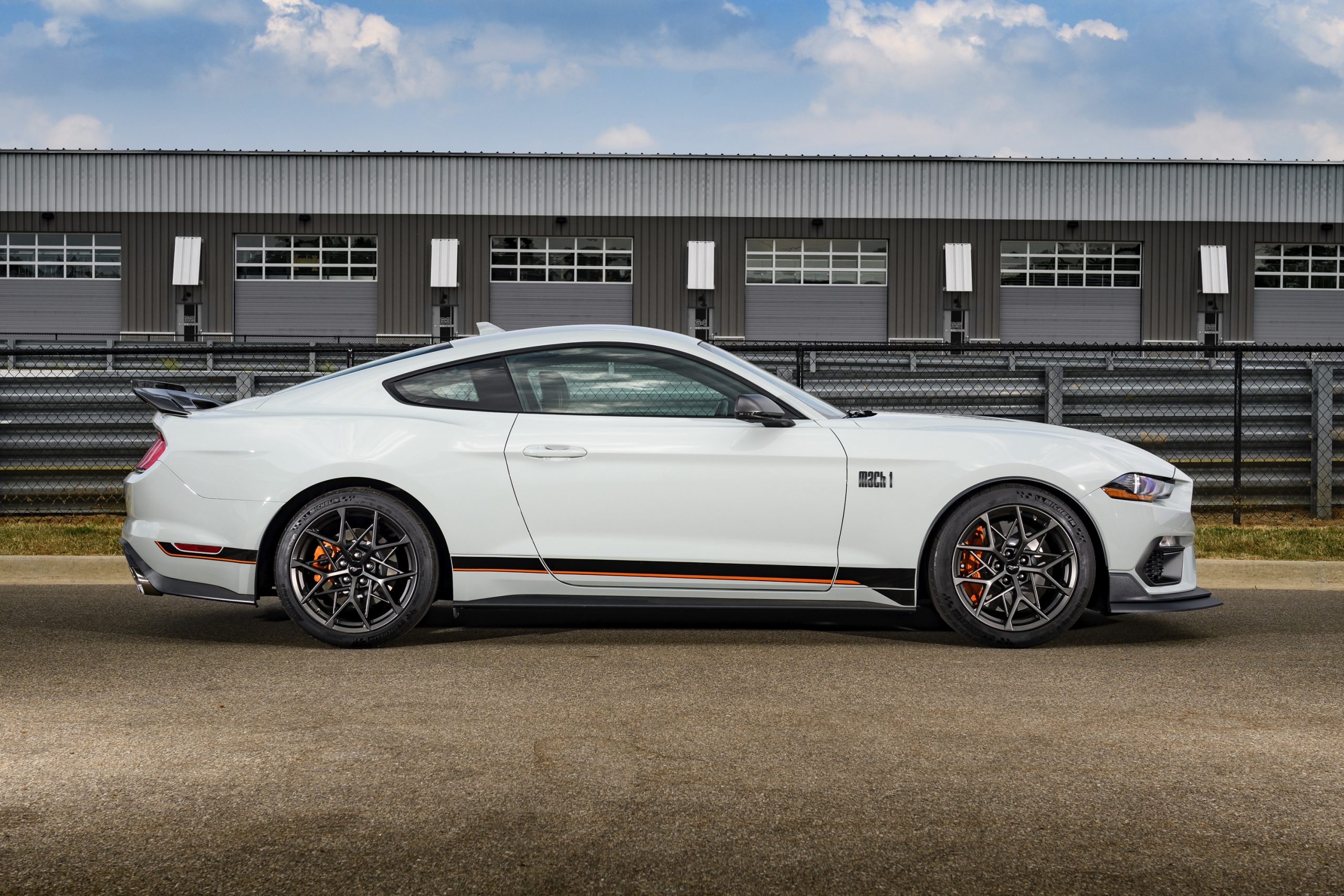 A Fighter Jet Grey Ford Mustang Mach 1 shot in profile