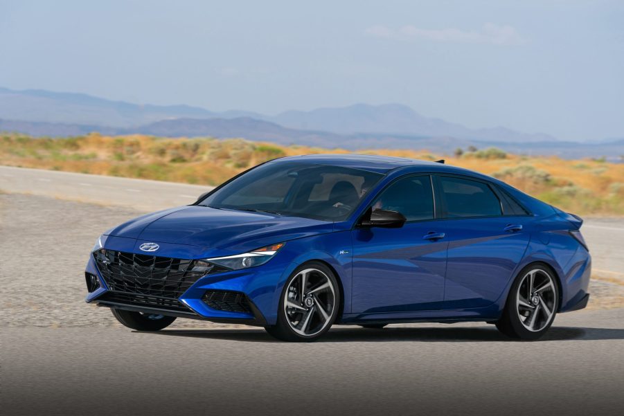 2021 Hyundai Elantra N Line shown in blue