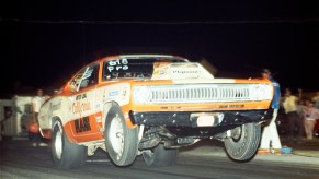 Plymouth Duster competing at AHRA