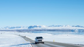 SUV driving in Iceland