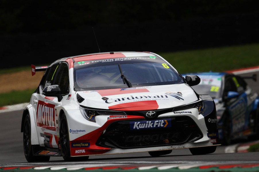 Toyota Corolla racing at a British Touring Car Championship race in England