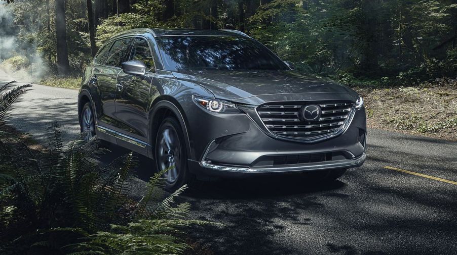 The 2021 Mazda CX-9 in a stream