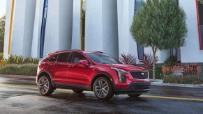 A red 2022 Cadillac XT4, which lost crucial features thanks to the global chip shortage.