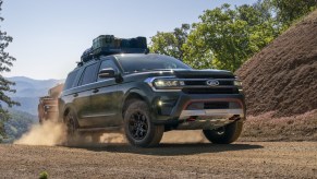 The 2022 Ford Expedition Timberline in the dirt