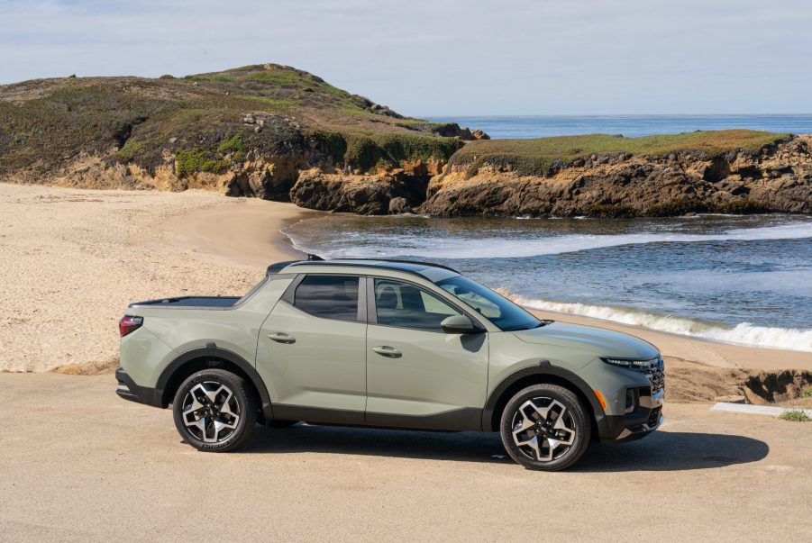 2022 Hyundai Santa Cruz by the beach