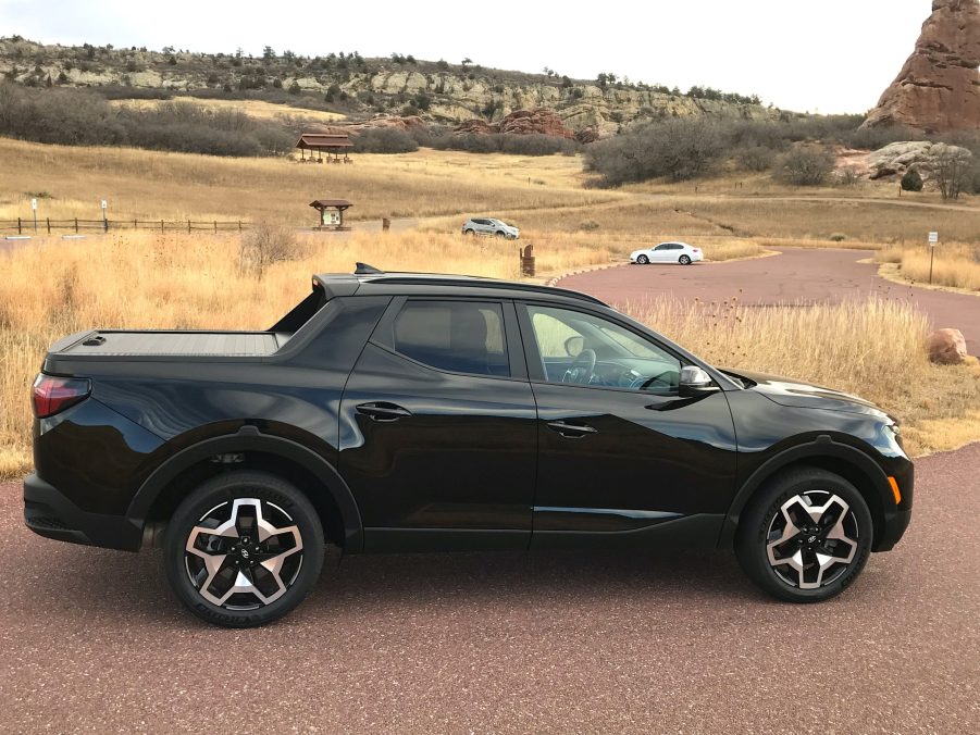 2022 Hyundai Santa Cruz side shot in a parking lot