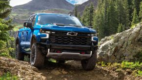 The 2022 Chevy Silverado ZR2 on a dirt trail