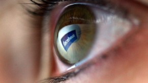 facebook logo in an eyeball