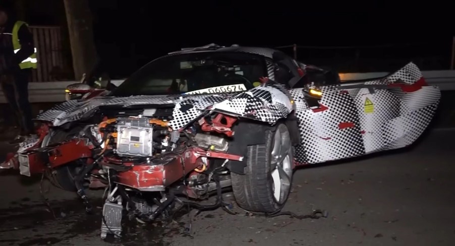 Ferrari SF90 Stradale prototype crashed and bashed