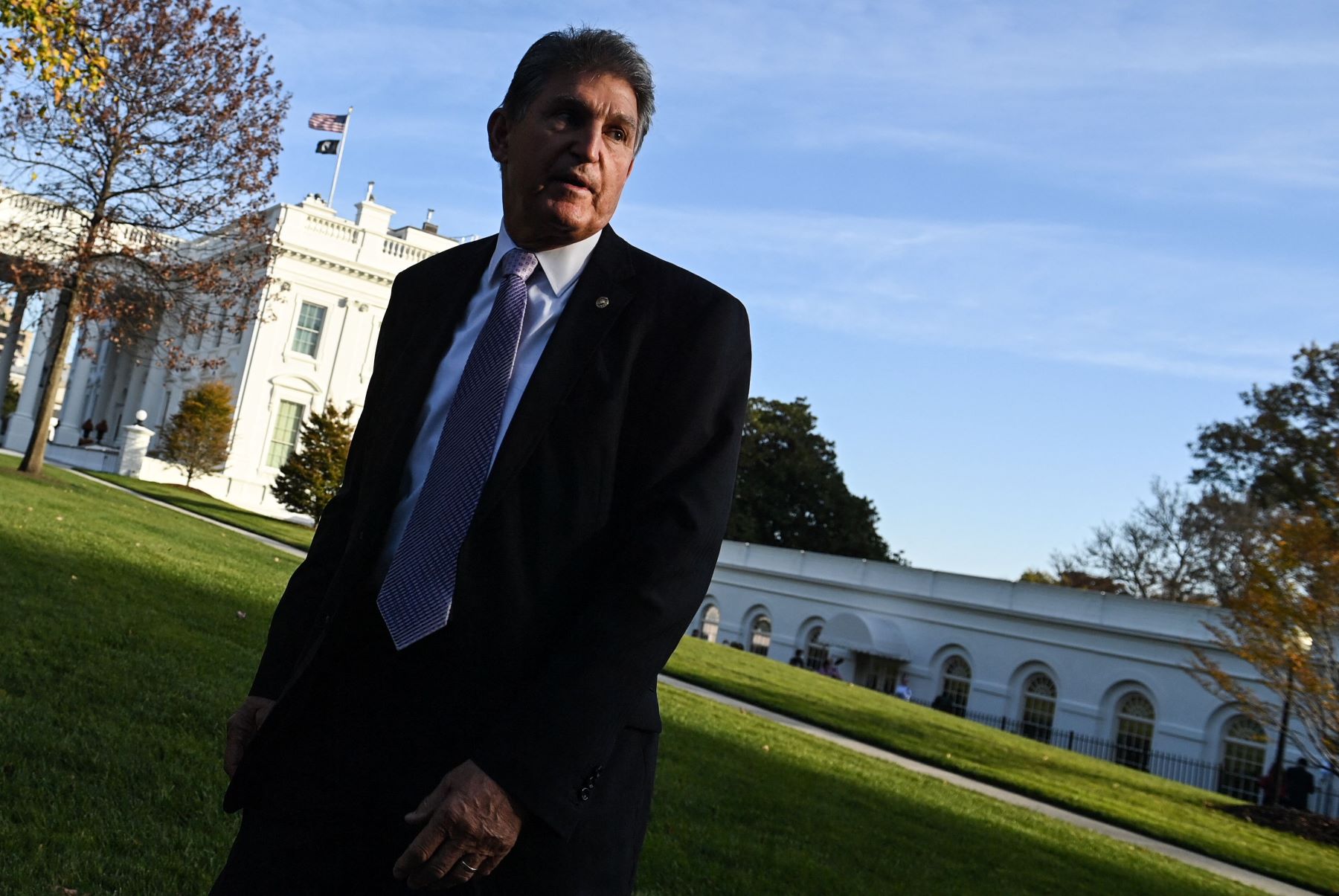 Democratic West Virginia Senator Joe Manchin outside of the White House in Washington D.C.