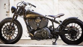 The left-side view of Roland Sands Design's 'El Camino 1946 Indian Chief chopper