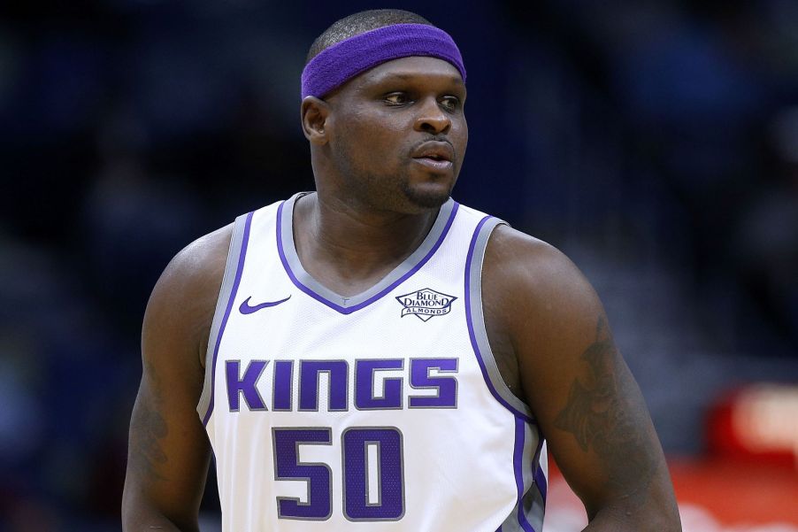 Zach Randolph, who modified his car, in his Kings Uniform.