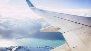 A plane wing. COVID-19 Pandemic era flights are relatively low risk. | Margo Brodowicz via Unsplash