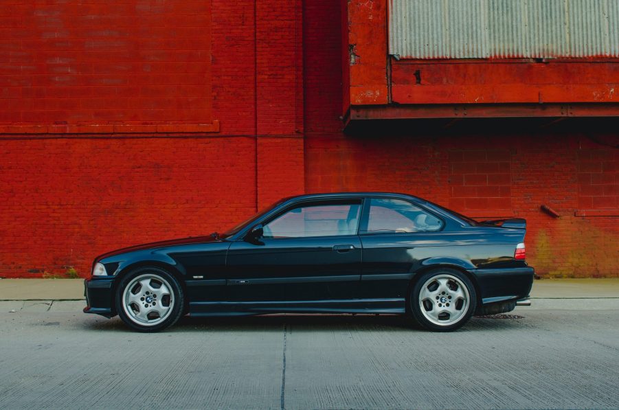 A black E36 M3 shot in profile