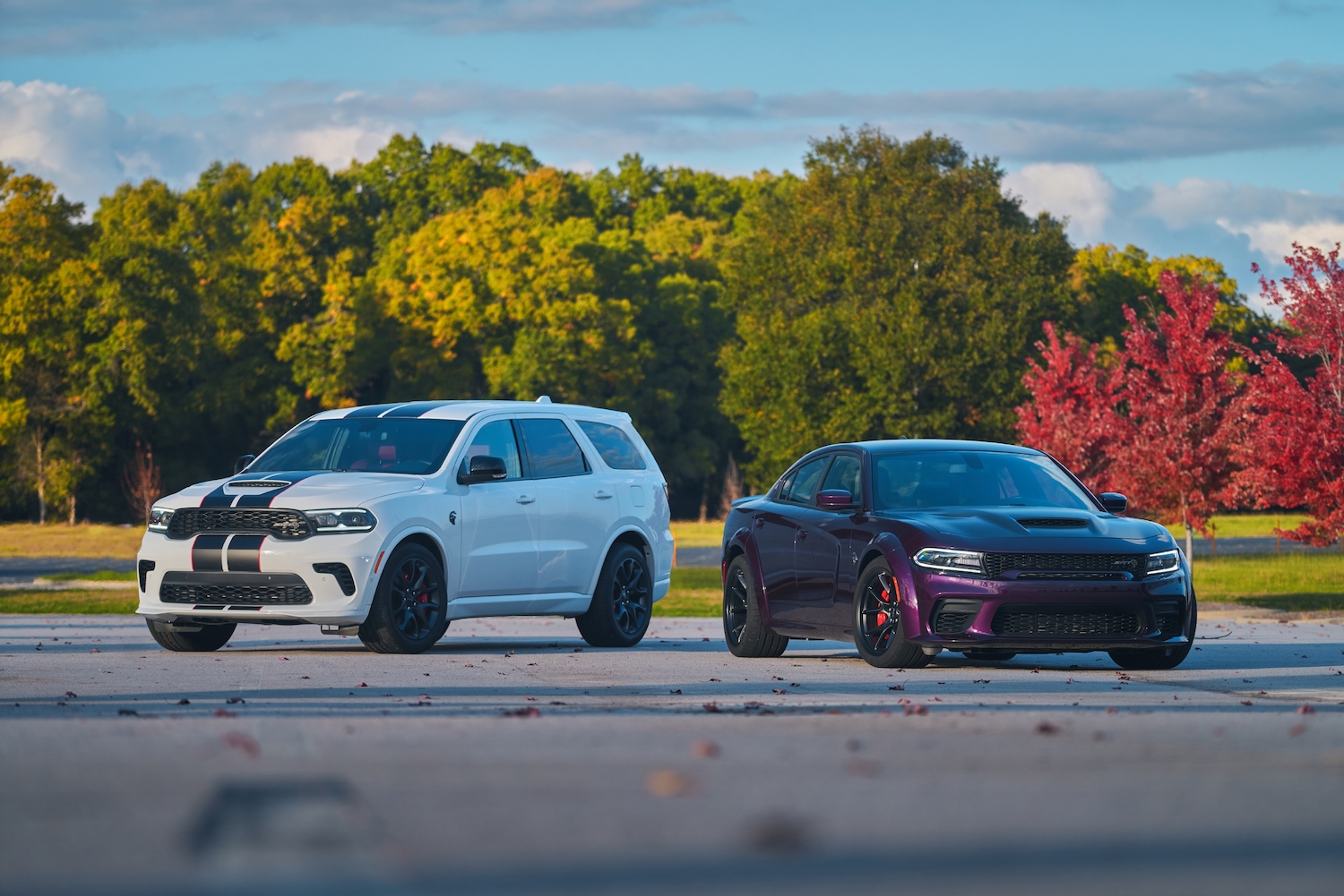 Press photo of the 2021 Dodge Durango SRT Hellcat and 2021 Dodge Charger SRT Hellcat Redeye | Stellantis