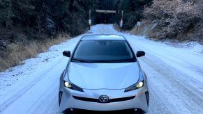 2022 Toyota Prius in the snow