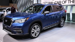 A blue 2022 Subaru Ascent.