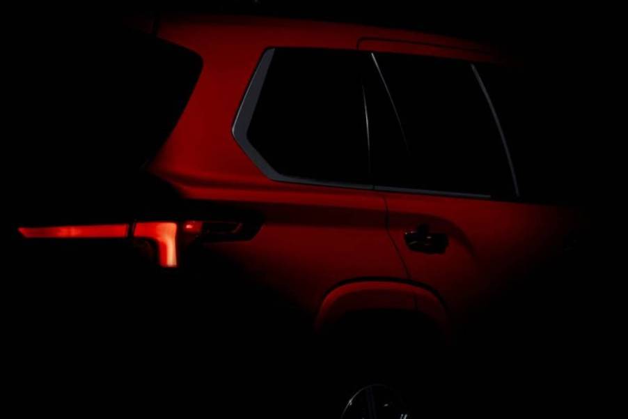 2023 next-gen Toyota Sequoia SUV teaser image, it has a modern look.