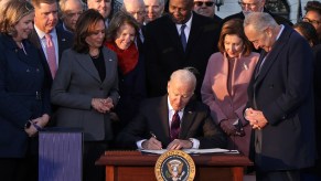 The moment the Biden infrastructure bill was signed into law