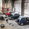 A trio of Mini Cooper EV conversions in the brand's workshops in the UK