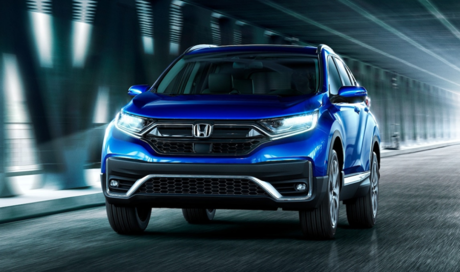 Front view of Aegean Blue Metallic 2022 Honda CR-V