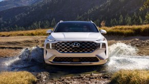 A white 2022 Hyundai Santa Fe