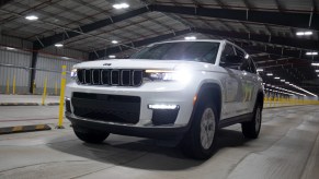 A white Jeep Grand Cherokee.