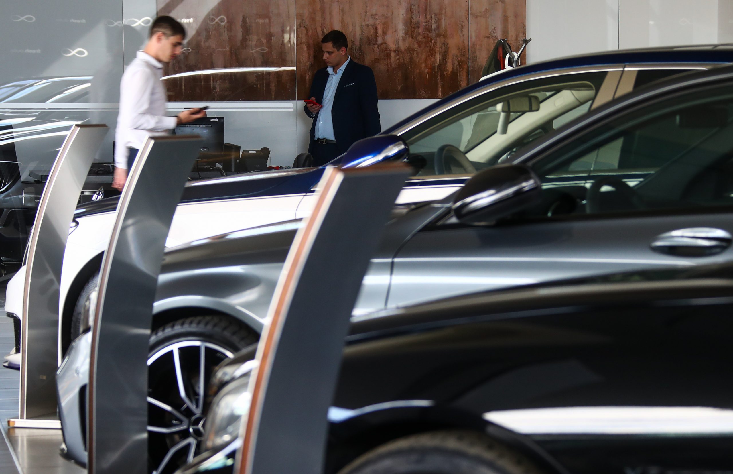 A new car dealership with a full showroom, something that has become a rare sight amid the chip shortage