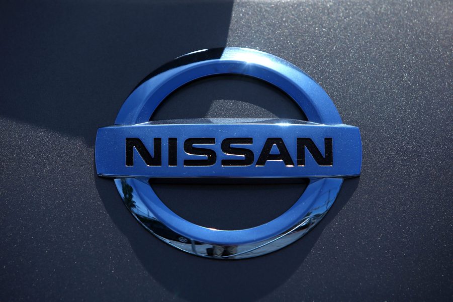 Nissan badge up close