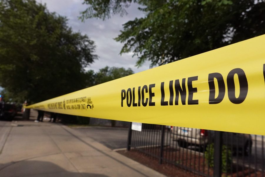 Yellow police signifies a crime scene where Florida GOP official, John Kuczwanski was killed after opening fire on another driver in fit of road rage.