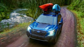 A blue Subaru Foresyer Wilderness